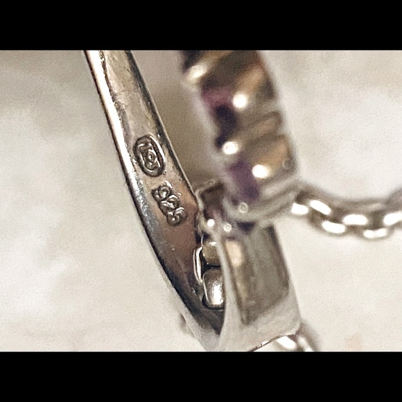 STUNNING Large Amethyst & Sterling Silver Tilt Slide-On Pendant - Picture 4 of 10